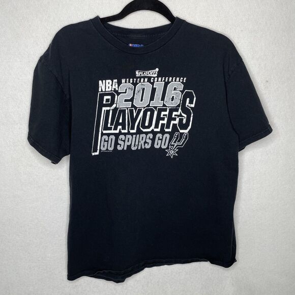 2016 NBA Playoffs San Antonio Spurs T-Shirt Size Large Black - Picture 2 of 8